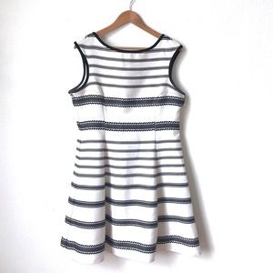 Danny & Nicole | Black & white stripe A-line dress